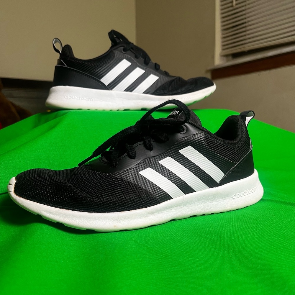 Adidas Black and White Cloudfoam Sneakers
